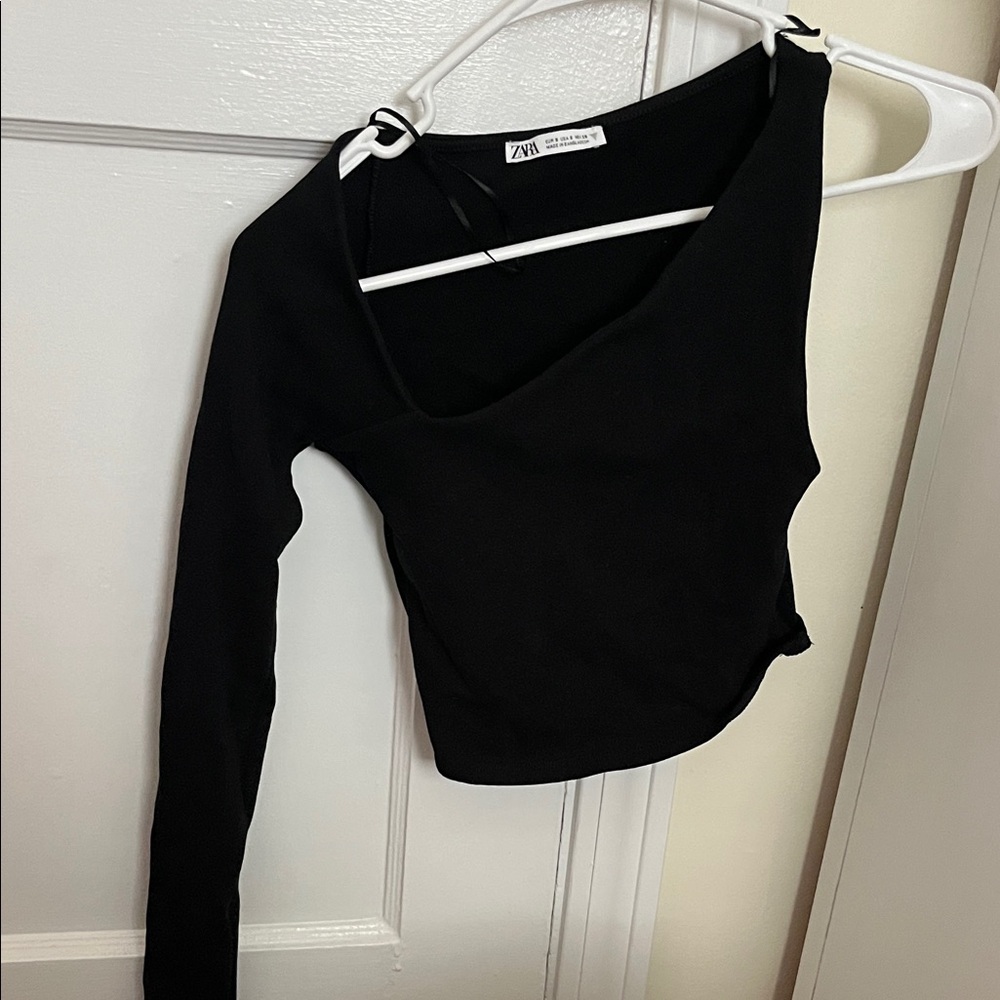 Zara black one shoulder top size S gently worn